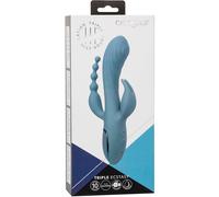 CALEXOTICS Vibrador Triple Éxtasis Gris - Masajeador Recargable Con Potente Triple Acción