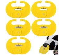 Calf Weaner Nose Thorn, 5-Pack Anti-Sucking Device, Livestock Weaning Tool, Reusable Milk Prevention Weaning Tool for Cattle, Farm Animal Training Equipment, 15x11cm Yellow