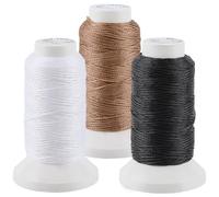 CALFOVERA 150 m de Hilo Encerado de 0.8mm En 3 Colores. Hilo Plano Encerado 150D para Coser, Encuadernar, Reparar, Hacer Bisutería Y Proyectos de Bricolaje. Ideal para Atrapasueños.