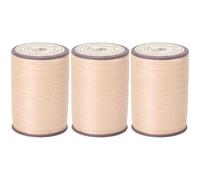 CALFOVERA 3 Rollo de Hilo Encerado Plano de 300 m X 0.8mm, Color Beige, Ideal para Coser Cuero, Encuadernación, Costura, Reparación, Abalorios, Proyectos de Bricolaje, Ideal para Atrapasueños.