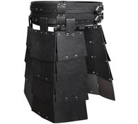 CALFOVERA Armadura de Cintura de Cuero Sintético Medieval, Falda Vikinga con Cinturón de Hebilla Ancha, Armadura de Muslo Retro de Doble Cara, Falda de Caballero Mercenario para Larp, Cosplay