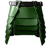 CALFOVERA Armadura de Muslo Retro de Tres Lados de Cuero Sintético para Caballero Mercenario, Falda con Cinturón de Hebilla Ancha, Cinturón Ancho Vikingo Medieval, Falda de Armadura