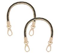 CALFOVERA Asas Cortas de 2cm para Bolso, de Piel Sintética Color Dorado Oscuro, de Repuesto, con Cierres Dorados, para Hacer Bolsos, Bolsos de Ganchillo, Carteras, Bolsos de Mano.