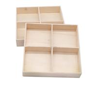 CALFOVERA Bandeja Apilable para Joyas de 2 x 9 x 9cm, 1.7 rejillas, Organizador de Té Dividido, Bandeja de Madera para Guardar Joyas, Cajón de Exhibición de Baratijas Sin Terminar Color Blanco Antiguo