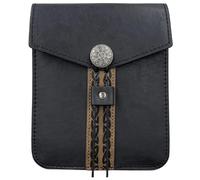 CALFOVERA Bolsa de Cinturón de Cuero PU Medieval, Negra, Vintage, Estilo Retro, Portátil, Estilo Vikingo, Accesorios Renacentistas para SCA, Larp, Recreación Histórica Y REN Faire, Disfraz