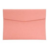 CALFOVERA Carpeta de Documentos A4 de Piel Sintética, Fina, Impermeable, Color Rosa, con Bolsillo Organizador Y Cierre A Presión para Recibos, Contratos, Papelería Y Tabletas.
