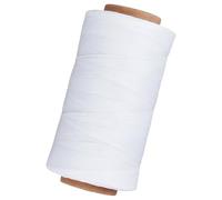 CALFOVERA Cordón de Algodón Encerado de 260 m, 150D, para Coser, Hilo Encerado Plano de 0.8mm para Encuadernación, Reparación, Abalorios Y Proyectos de Bricolaje. Ideal para Atrapasueños (Blanco).
