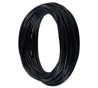 CALFOVERA Cordón de Cuero de Vaca Negro de 10 m para Hacer Joyas, Cordón de Cuero Genuino de 2mm, Cordón Redondo de Cuero Auténtico, Tira Trenzada, Hilo para Crear Collares, Pulseras, Abalorios.