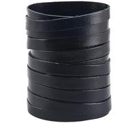 CALFOVERA Cordón de Cuero Genuino Plano Negro de 10 m para Hacer Joyas, Cordón de Cuero de Vaca de 1cm, Cordón de Cuero Auténtico, Tira de Hilo Trenzado para Crear Collares, Pulseras, Abalorios.