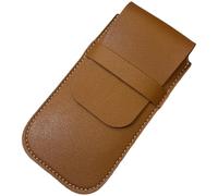 CALFOVERA Estuche de Cuero Sintético para Bolígrafos, Marrón, Hecho A Mano, para Guardar Lápices de Oficina, Funda Protectora con Solapa para Bolígrafos Estilográficos Y Rollerball., Organizador