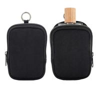 CALFOVERA Estuche Portagel sinfectante Manos Viaje Compatible con | Mini Estuche Negro para Spray, Bolsa con Cremallera, Llavero, Pequeño Bolsillo, Neceser de Maquillaje para Mujer, Power Glow