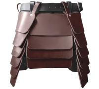 CALFOVERA Falda de Armadura de Caballero Mercenario con Cinturón Ancho Vikingo, Estilo Medieval Retro, de Tres Lados, de Cuero Sintético PU con Cinturón de Hebilla Ancha para LARP, Cosplay