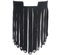 CALFOVERA Falda de Cuero Sintético con Borlas Retro para Caballeros Mercenarios, Armadura de Muslo, Armadura de Cintura Vikinga Medieval, Falda Escocesa de Gladiador Romano, Delantal con (Negro)