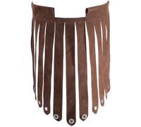 CALFOVERA Falda Romana Medieval con Borlas, Armadura de Cintura de Cuero Sintético, Estilo Gladiador Romano Vintage, Delantal con Borlas, Armadura de Muslo para Caballeros Mercenarios(Marrón)