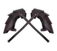 CALFOVERA Hombrera Doble de Cuero Sintético Medieval, Armadura de Hombro de Caballero Mercenario Vintage, Arnés de Pecho Ajustable, Cinturón, Chal, Capa de Medio Hombro para Larp, Cosplay