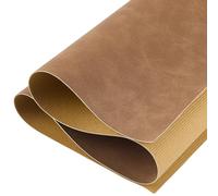 CALFOVERA Lámina de Cuero Sintético Esmerilado de 60.1 x 33.1cm, Rollo Cuadrado de Gamuza, Piezas Precortadas Lisas Y Suaves de Polipiel para Tapicería, Manualidades de Costura (Camello)