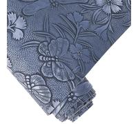 CALFOVERA Láminas de Cuero Sintético con Relieve Floral Vintage de 1.37 × 0.3 m, Hojas de Tela de Cuero Sintético Texturizado de Color Sólido para Hacer Aretes, Tapicería, Manualidades de Costura