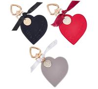 CALFOVERA Llavero con Forma de Corazón de Cuero Sintético de 3 Color, Organizador de Llaveros con Colgantes En Forma de Corazón, Llavero con Forma de Amor, Llavero para Bolso, Llavero para Mujer
