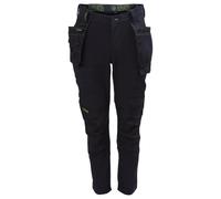 Calgary 4-Way Elástico Portaherramienta Pantalones de Trabajo,Negro - W32" L29"