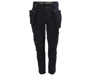 Calgary 4-Way Elástico Portaherramienta Pantalones de Trabajo,Negro - W32" L31"