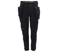 Calgary 4-Way Elástico Portaherramienta Pantalones de Trabajo,Negro - W38" L33"