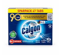Calgon - Pastillas Power Tabs 4 en 1 para lavadora (47 unidades) con protección antical, anti-suciedad, anti-olores y anti-residuos - ideal para agua dura, sin fosfatos ni cloro, reduce consumo de