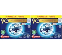 Calgon Power Tabs 4 en 1 - Ablandador de agua antical, suciedad y corrosión en la lavadora, previene olores desagradables, 1 x 47 pastillas (Paquete de 2)