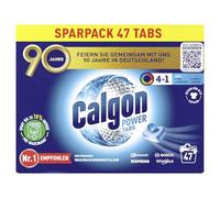 Calgon Power Tabs 4 en 1 - Ablandador de agua antical, suciedad y corrosión en la lavadora, previene olores desagradables, 1 x 47 pastillas