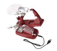 CALIBAN 1 herramienta - 3X/4.5X LED soldador lupa con USB ABS rojo