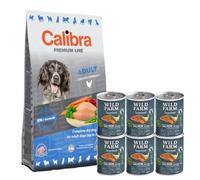 Calibra Premium Line Adulto 12kg & WILD FARM Superfood Salmon 6x400g alimento para perros sin cereales