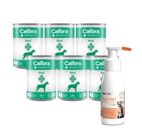 Calibra Veterinary Diets Perro Renal 6x400g & Producto para el cuidado de los oídos de perros 75 ml