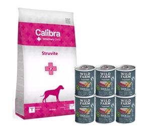 Calibra Veterinary Diets Perro Struvite 12kg & WILD FARM Superfood Duck 6x400g alimento para perros sin cereales