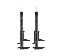 Calibrador a vernier de plástico, 2 piezas, 150 mm, 0,5 mm, escala de doble regla, calibrador de micrómetro a vernier de plástico, herramienta de medición para mediciones (Negra)