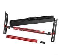 Calibrador de escalera de aleación de aluminio de 8 a 56 pulgadas, herramienta de medición ajustable para renovación del hogar y carpintería, plantilla roja y azul con funda (modelo 2024)