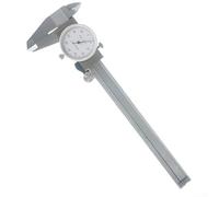 Calibrador de esfera de 4 vías, herramienta de medición 0 001 de 6 pulgadas en acero inoxidable con funda protectora de plástico para mayor seguridad