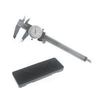 Calibrador de esfera de 6 pulgadas para medición de acero inoxidable a prueba de golpes en 4 vías con carcasa de plástico, precisión de 0.001 pulgadas, resolución de 0.0005 para maquinistas e