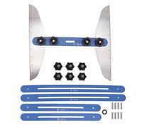 Calibrador de peldaños de acero inoxidable de 8 pulgadas, 12 pulgadas y 16 pulgadas, herramienta de medición para escaleras con 8 piezas para cortar con precisión peldaños, alzados (Azul)