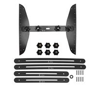 Calibrador de peldaños de acero inoxidable de 8 pulgadas, 12 pulgadas y 16 pulgadas, herramienta de medición para escaleras con 8 piezas para cortar con precisión peldaños, alzados (Conjunto negro)