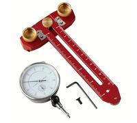 Calibrador de plantilla de alineación de sierra de mesa con indicador de cuadrante, localizador de calibración, pista de carpintería roja