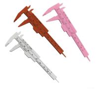 Calibrador de plástico deslizante Vernier de 0 a 80 mm con escalas de milímetros y pulgadas para medir profundidad, altura y diámetro interno o externo (blanco, rojo y rosa)