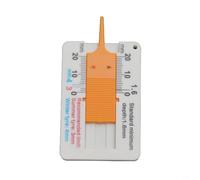 Calibrador de profundidad de banda de rodadura de plástico con escala de medición vernier de 0 a 20 mm, diseño compacto para una evaluación conveniente de la profundidad de la banda de rodadura de los
