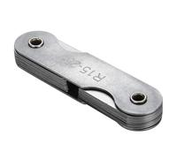 Calibrador de radio de acero inoxidable, herramienta de medición externa e interna para superficies cóncavas y convexas, diseño de doble hoja con marcaciones claras para la (R15-25MM)