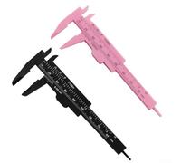 Calibrador deslizante Vernier 2PCS Construcción de plástico para uso en la enseñanza de principios de medición y desarrollo de habilidades prácticas (negro rosa)