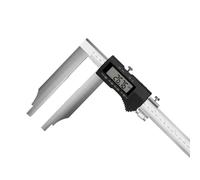 Calibrador digital de acero inoxidable de gran alcance y mordaza larga con pantalla LCD. Micrómetro Vernier electrónico en pulgadas/mm para una medición precisa del diámetro interior y exterior.