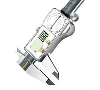 Calibrador digital impermeable IP67 de 6 pulgadas, herramienta de medición Vernier de acero inoxidable con pantalla LCD grande, rango de 0-150 mm, conversión de pulgadas/mm/fracción para carpintería