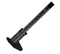 Calibrador Vernier 0-150mm Calibrador deslizante de plástico de 6 pulgadas para medición de joyas con herramienta de medición de profundidad (negro)