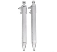 Calibrador Vernier 2 en 1 y bolígrafo de punta de 0,5 mm, regla de plástico, escala de 0 a 100 mm, papelería de escritura para niños, oficina, trabajo (negro)