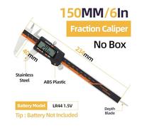 Calibrador Vernier con calibradores de Dial medidor, calibre Metal, regla micrométrica, calibrador, acero inoxidable, herramientas medición profundidad procesos industriales(Box Fraction Caliper)