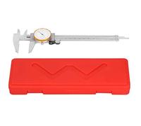 Calibrador Vernier con Esfera, Regla de Acero Inoxidable 0-150mm, Precisión 0,02mm - Estructura Antichoque, Fácil de Usar, Medición Exterior e Interior
