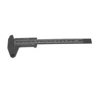Calibrador Vernier de 150 mm, mini herramienta de medición de regla de calibre de doble escala de plástico, herramienta de medición de escala de alta precisión para carpintería, joyería(Negro)